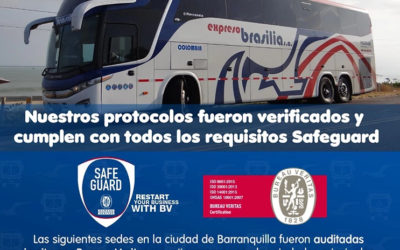 EXPRESO BRASILIA OBTIENE SELLO  SAFEGUARD DE BIOSEGURIDAD EN SEDES DE BARRANQUILLA