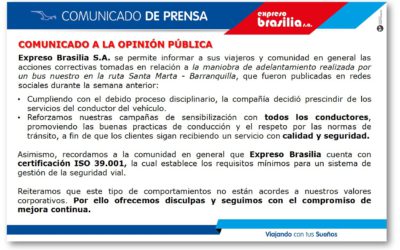 COMUNICADO A LA OPINIÓN PÚBLICA.