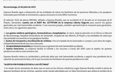 COMUNICADO DE PRENSA #3 ACCIDENTE MUNICIPIO DE EL PLAYÓN